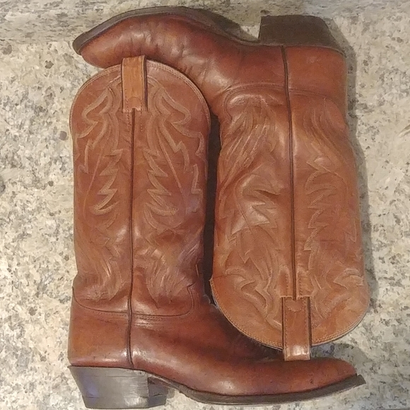 Justin Whiskey Brown Cowboy Boots 9 EE - Picture 3 of 8